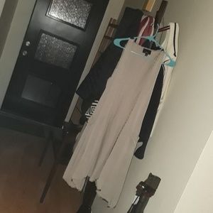 Beige long flowy vest